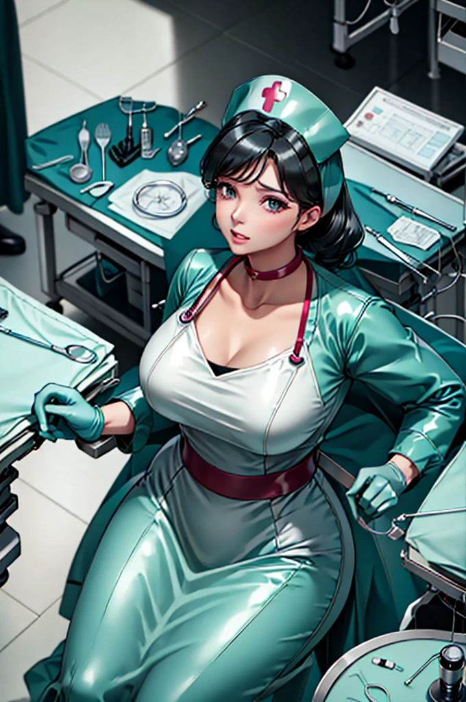 nurse uniform,hospital, latex nurse suit,nurses,busty,elbow gloves,labcoat,black hair woman,red eyes , gigantic ,medical instruments,asian nurse,two nurses,speculum,examination room,oversize ,big ass ,strap on, lay on table ,legs spreaded,giving birth,gyno chair , dentist,Milf,latex,grey uniform,oversize breasts