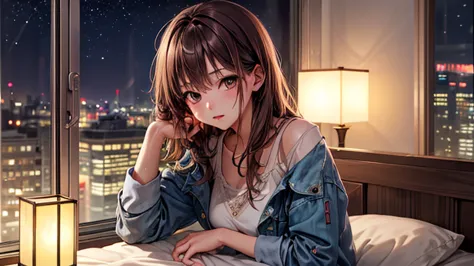 (Original photo, highest quality), 1 girl,  Lisa, night,Bed Sleepy,
Art Style