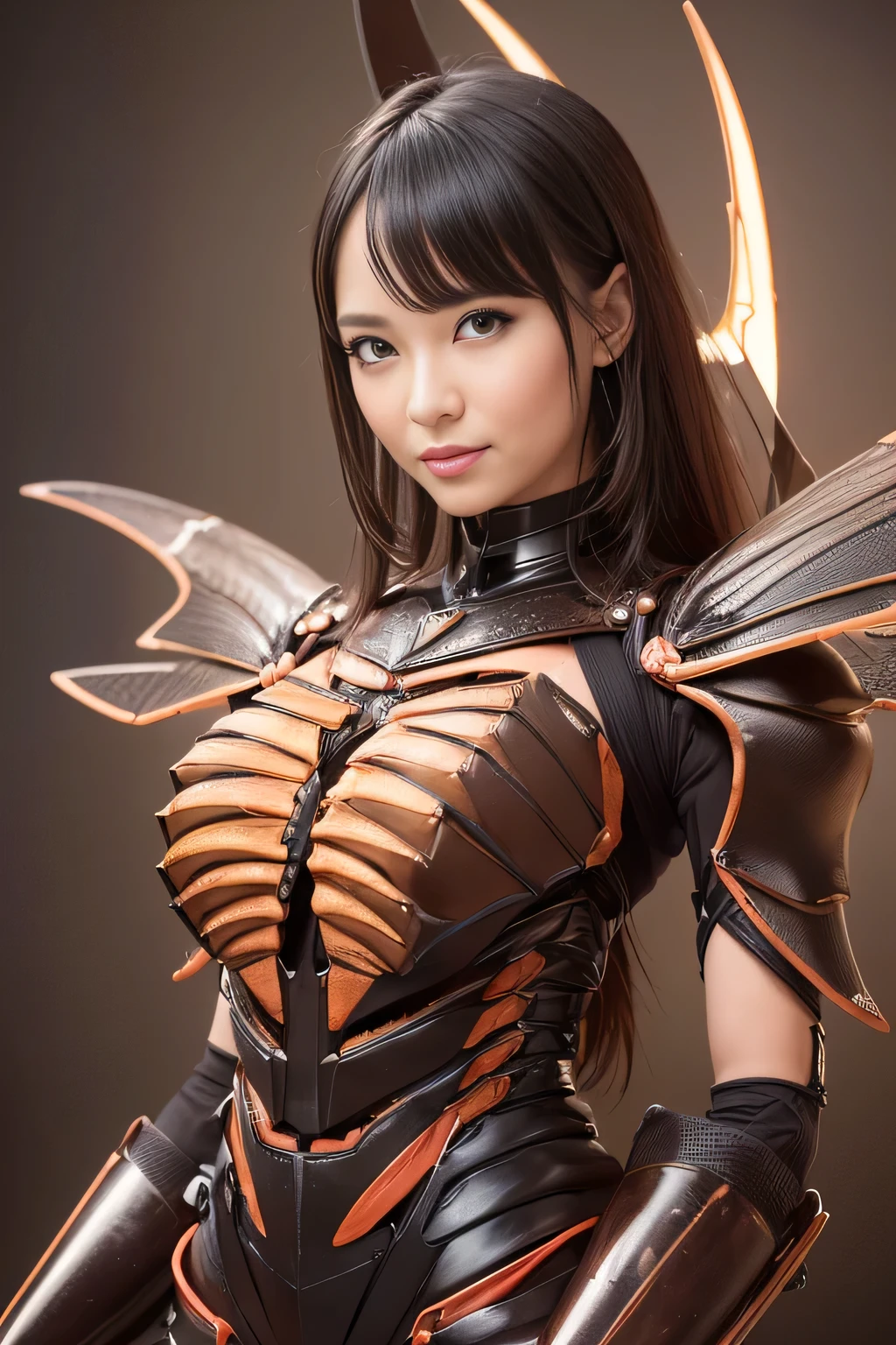 (high resolution,masterpiece,best quality,extremely detailed CG, anime, official art:1.4), realistic, photo, amazing fine details, all intricate, gloss and shiny,awesome many layers, 8k wall paper, 3d, sketch, kawaii, illustration,( solo:1.4), perfect female proportion,villainess, (fusion of dark brown cockroach and lady:1.4), (brown cockroach form lady:1.2), (brown cockroach lady:1.2), (fusion:1.2), (solo:1.4), (evil smile:1.2), muscular, abs, (cockroach brown exoskeleton bio insect suit:1.4), (cockroach brown exoskeleton bio insect armor:1.2), (brown transparency cockroach wing:1.4), (brown cockroach antennae:1.3),
