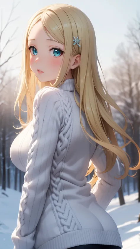 masterpiece, best quality, highly detailed, ultra high res, ayase arisa, 1girl, solo, hair ornament, long blonde hair, glossy li...