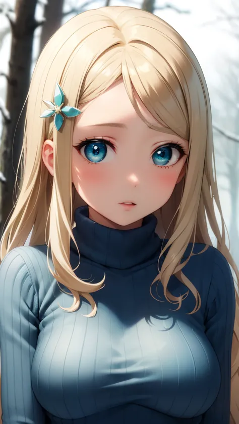 masterpiece, best quality, highly detailed, ultra high res, ayase arisa, 1girl, solo, hair ornament, long blonde hair, glossy li...