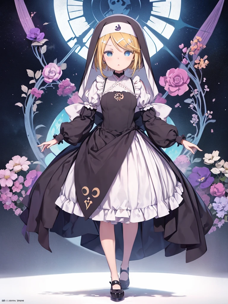 The anime character is dressed in a nun outfit with a veil and hood, Maid clothes, In a dress, Maid clothesを着たアニメの女の子, Anime girl in a black dress, Marisa Kirisame, Artoria Pendragon, Female Anime Characters, Maid clothes, Gorgeous maid, Cute anime waifu in a nice dress, kagamine rin, Official artwork