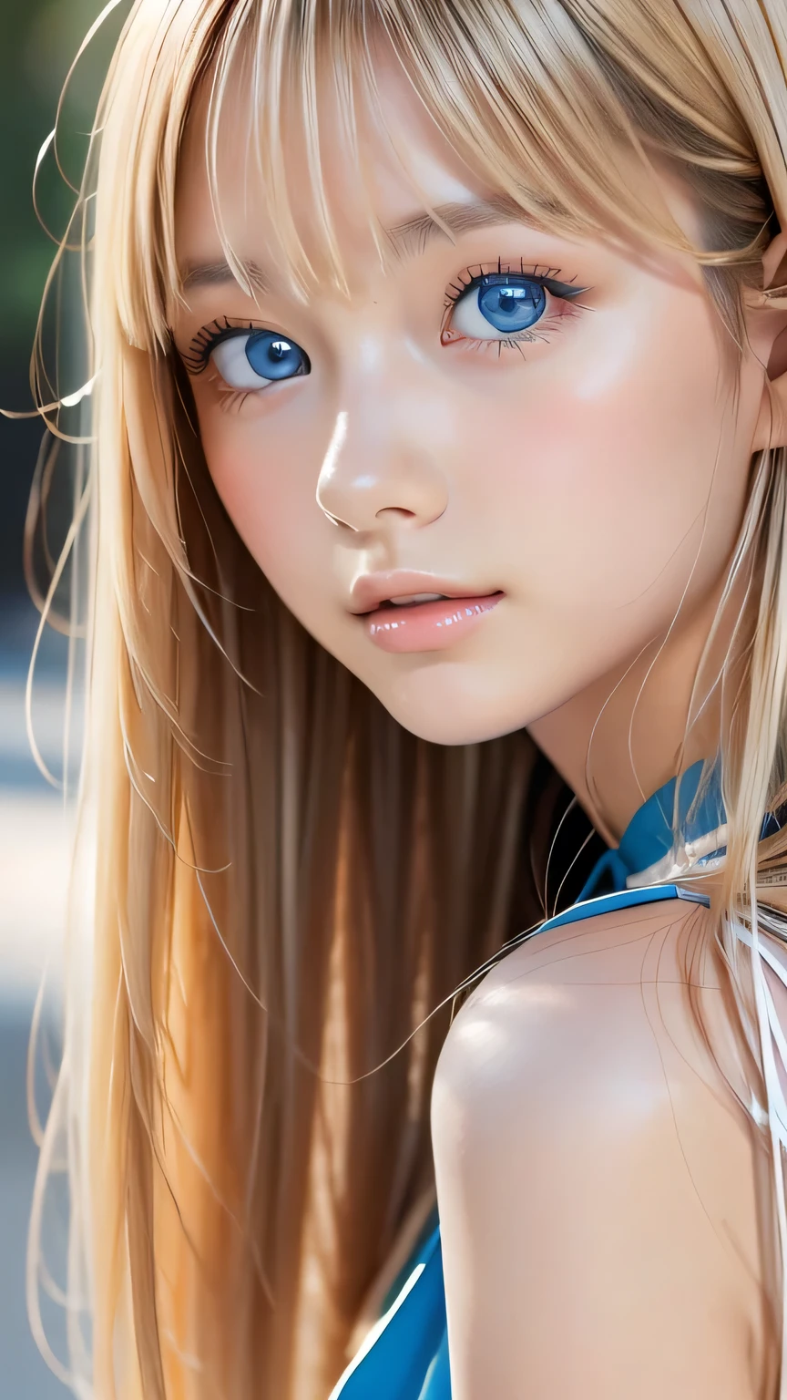 Una hermosa chica con cabello rubio súper largo y brillantes ojos azules está tomando una foto., Hermosa joven modelo adolescente, Retrato de Sophie Mudd, hermosa chica model, linda chica hermosa, Chica joven muy hermosa, Hermoso retrato de modelo, hermosa chica, Hermosa joven woman, Beautiful Woman Photos, cara perfecta, のhermosa chica model, Hermosa joven々cara graciosa, hermosa chica rubia、Rubia lacia súper larga rubia sedosa、Messy bangs、Golpes entre los ojos、Flequillo que cubre los ojos、piel blanca y brillante、Chica de cara pequeña、cara redonda、Resaltador de brillo de mejillas、amplio busto