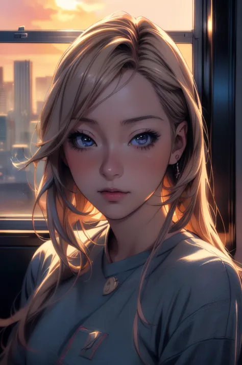 1girl on a train looking out the window, detailed anime portrait, lofi portrait at a window, beautiful anime girl, lofi portrait...