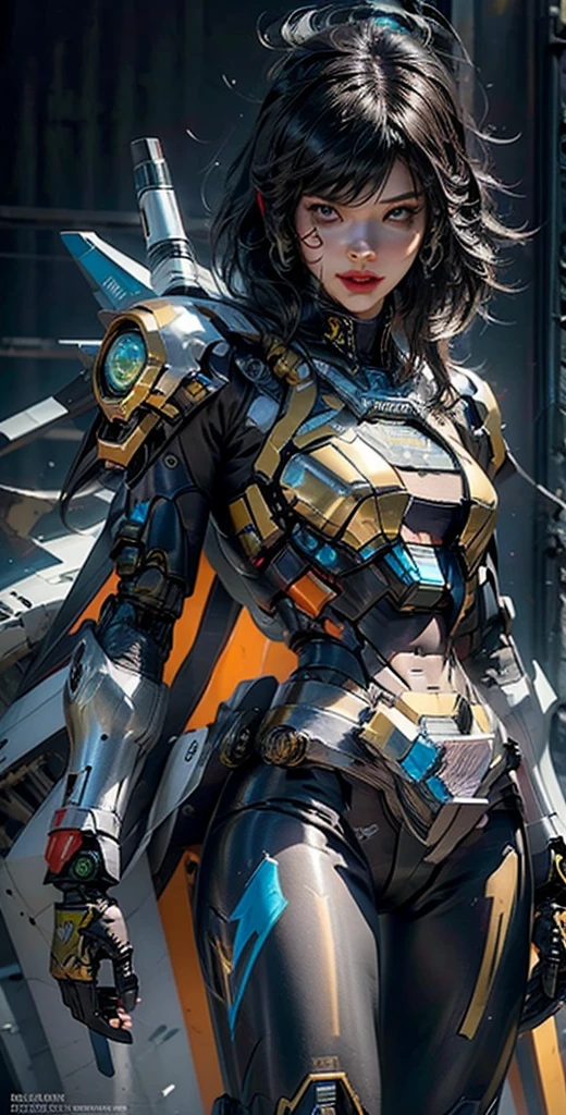 Super detailed, advanced details, high quality, 最high quality, High resolution, 1080p, hard disk,(pharah),overwatch,beautiful cyborg woman,Mecha cyborg girl,battle mode,Mecha body girl,She wears a futuristic mech