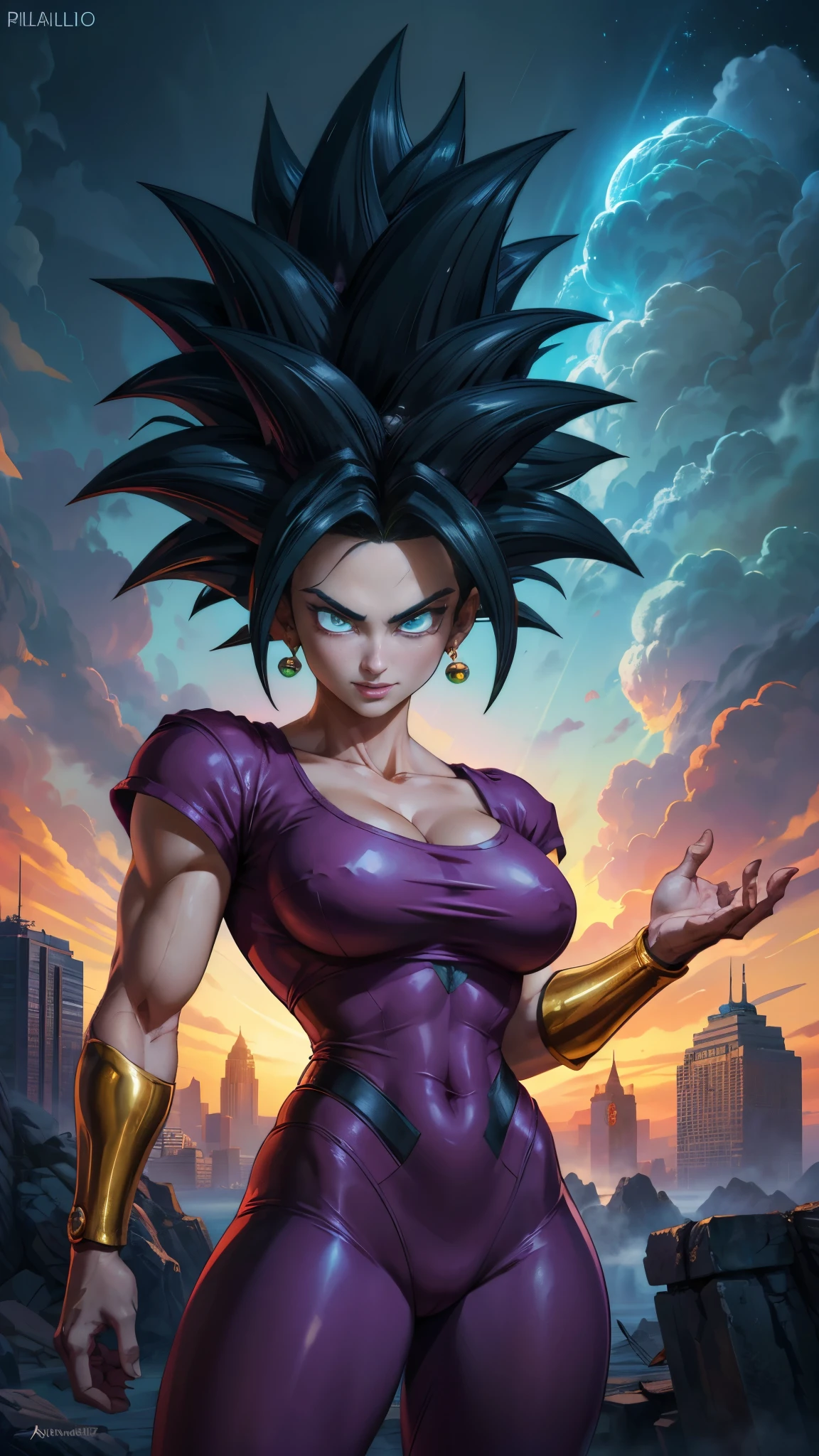  (La mejor calidad,A high resolution,Ultra - detallado,actual),Kefla [Dragon Ball Super),cabello verde, top corto negro, (medias blancas brillantes/pantys:1.4),,(Fondo de ruinas de mazmorra en ruinas cyberpunk :1.4 ), More detailed 8K.motor irreal:1.4,UHD,La mejor calidad:1.4, fotorrealista:1.4, textura de la piel:1.4, obra maestra:1.8,obra-prima, mejor calidad,objeto Objeto], (detailed face features:1.3),(Las proporciones correctas),(Ojos hermosos azules),  (dynamic cowboy pose), (Kefla Dragon Ball Super:1.4), (perfect anatomy :1.4),( cinematic lighting :1.4), (face detailed:1.4 ), (Detalles de la cara: 1.5, ojos azules brillantes, hermoso rostro, ojos bonitos, Contorno del iris, labios delgados: 1.5, Thin, sharp pale eyebrows, Long, dark eyelashes, double tabs),