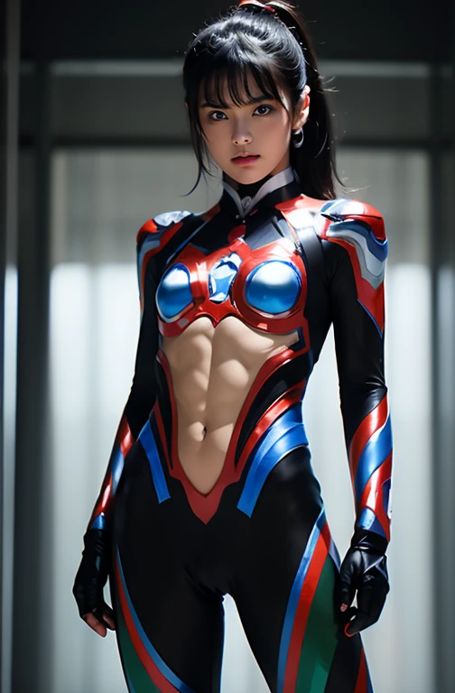 ultraman, Realista, Realista, luces de película, Un joven con traje rojo y plateado brillante., 15 años, foto profesional, piel expuesta, modelo japonés, cgi japonés, sexy ultraman suit, Conjunto de Power Rangers, Traje cibernético delgado y ajustado, con elástico por todas partes, cuerpo delicado, trasero pequeño, músculo, abdominales, marca lasciva, Tatuaje en la ingle, cintura delgada, Traje cibernético con vientre expuesto en ambos lados ajustado a la piel., ojos rasgados, mirada aguda, pelo de cola de caballo, mirando hacia adelante, standing mirando hacia adelante, esfera brillante incrustada en el pecho, Examen de ensayo, fondo de cielo azul, joven hermoso, chico joven y guapo, ultraman Boy personification, ultraman-colored latex, ultraman-colored rubber bodysuit, ultraman color suit, ultraman body suit, músculos, abdominales, mask off ultraman Boy, ultraman Boy without mask, ultraman Boy suit, ultraman Boy cosplay, ultraman Boy costume,  Cuerpo de niño, ultraman Boy with face exposed, ultraman without mask Boy, ultraman without mask, pelo medio largo, pelo de cola de caballo, color timer on chest, drenaje de energía en el pecho, ultraman Boy, cara de niño, niño con pelo largo, ultraman Boy cosplayer, cara expuesta, 13 para niño, young cara de niño, alta definición, de la máxima calidad, mejor obra maestra, máxima claridad, resolución más alta, 8K, 16k, 32k, arte generado por computadora, detalle más alto, tiro de cuerpo completo, vista de cuerpo completo, Belly-baring ultraman-colored bodysuit, belly-baring ultraman-colored bodysuit, traje revelador, marca lasciva, tatuaje en la entrepierna, abdominal músculo openwork bodysuit, abdominal músculo visible bodysuit,