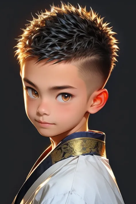 firework, boy, 18 years old, Wearing a Japanese traditional, Short spiked hair, crew cut hair, Cute, Young, Asian, 