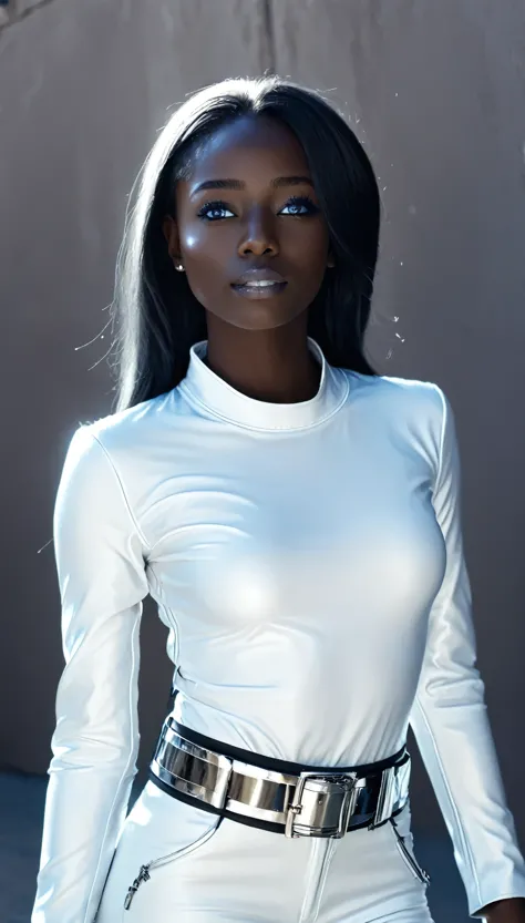 a beautiful black model who looks good in white