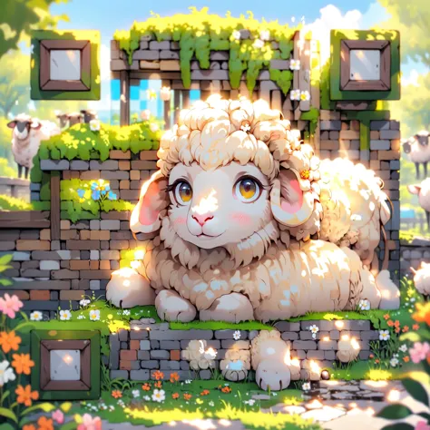 Anime comic style，sheep, high detail, ray tracing, masterpiece, 4K, best quality, high quality, anatomically correct