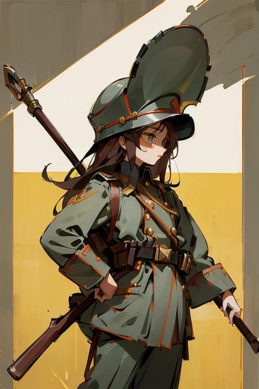  austria=hungary empire soldier girl withShako yellow and brack line