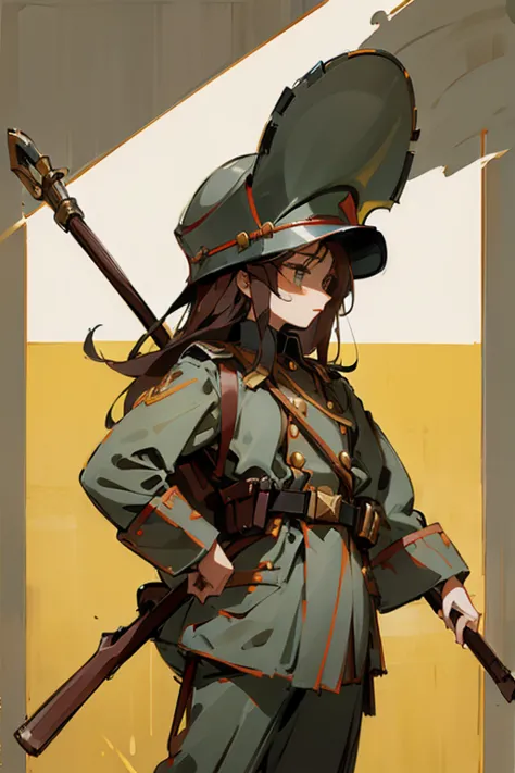 austria=hungary empire soldier girl withshako yellow and brack line