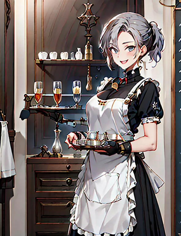 (fantasy:1.5),(anime,8k,masterpiece, top quality, best quality,beautiful and aesthetic:1.2,professional illustrasion:1.1,ultra detail:1.3,perfect lighting),extremely detailed,highest detailed,incredibly absurdres , highres, ultra detailed,intricate:1.6,(Alchemy Workshop:1.4),A girl mixing,Medicine in many small bottles,holding small potion,colorful:1.4,zentangle,(1girl),(girl),(Three kingdoms female warload),(highly detailed beautiful face and eyes,firm breasts),oily skin,((black,hair,short bob with short pony tail hair)),thin pubic hair,cute,lovely,17 years old,alchemist costume,Merchant's Clothing,smile,in the kitchen,smile,seductive weak smiling,(with sparkling eyes and a contagious smile),open mouth, Looking at Viewer, 