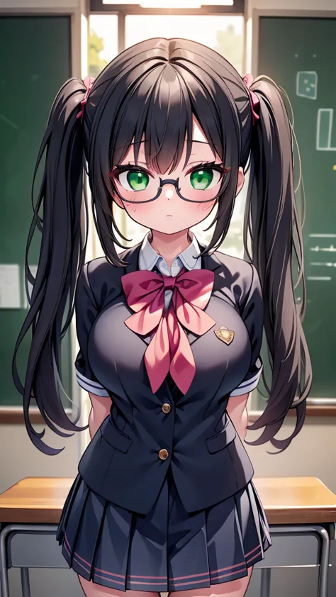 highest quality,wonderful,finely,extremely detailed CG unity 8k wallpaper,1 Girl, Large Breasts,(school uniform:1.3), Watching t...