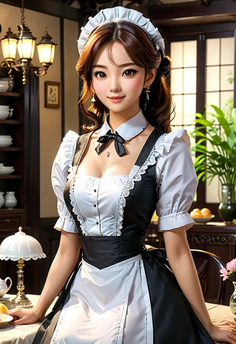 at the filming site of a tv drama that tells a modern urban love story, the female protagonist changed into a unique maid outfit...