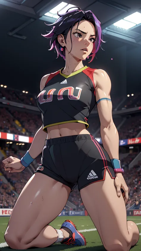 (Best Quality, High Resolutions, Ultra Detailed, Realistic:1.37), Portrait, Waifu, Footballer, Sexy, Hyper Sexual, Futebol, Athl...