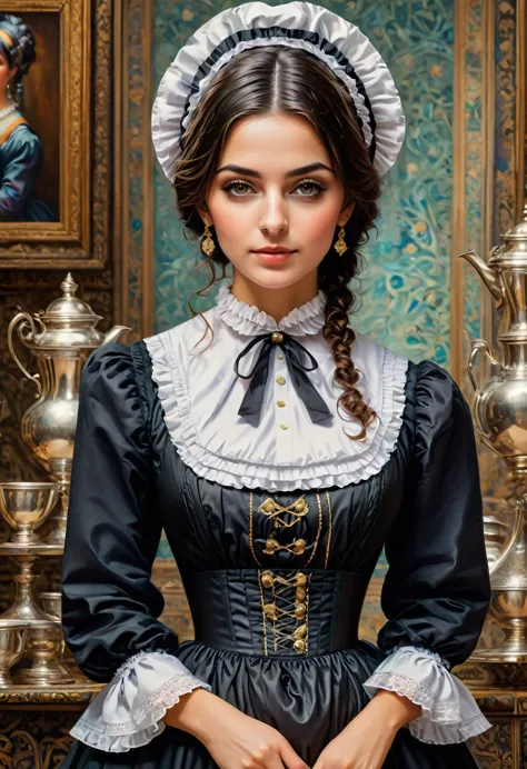 Maid Outfit, by Aminola Rezai, best quality, masterpiece, very aesthetic, perfect composition, intricate details, ultra-detailed