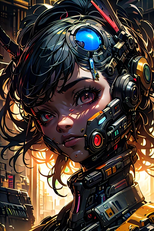 16k,High Quality, High Definition, High Art, painting, oil, Anime 2.5d,Highly detailed, Portrait/1girl, cyberpunk, eyes rainbow, hair ultra marine, long,  dynamics Hair 1.3,Flying Monowheel, Skyscraper Roof cityscape, Looks at the city,,Wide view, nightscapes, cyberpunk, neon glow, city dynamics