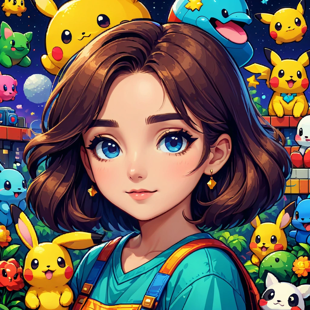 a detailed pixel art cartoon, 90s cartoon style, pixelated style, vibrant colors, retro video game aesthetic, nostalgic, 8-bit, pixel shading, pixel graphics, pixel textures, low poly, dithered, 16-bit color palette, limited color palette, highly detailed, clean lines, bold colors, bright colors, playful, whimsical, childlike, charming, cute, adorable, nostalgic, (best quality,4k,8k,highres,masterpiece:1.2),ultra-detailed,(realistic,photorealistic,photo-realistic:1.37)