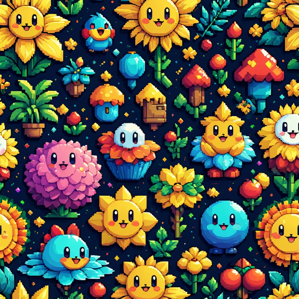 un dessin animé détaillé en pixel art, style dessin animé des années 90, style pixelisé, couleurs vives, esthétique du jeu vidéo rétro, nostalgique, 8 bits, ombrage des pixels, graphiques en pixels, textures de pixels, faible poly, tramé, Palette de couleurs 16 bits, palette de couleurs limitée, très détaillé, Des lignes épurées, couleurs vives, couleurs vives, espiègle, capricieux, enfantin, charmant, Mignon, adorable, nostalgique, (Meilleure qualité,4k,8k,haute résolution,chef-d&#39;œuvre:1.2),ultra-détaillé,(Réaliste,photoRéaliste,photo-Réaliste:1.37)