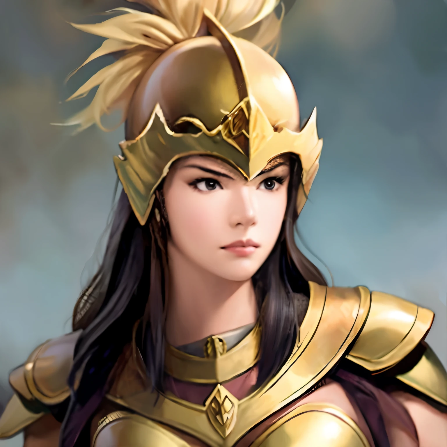 1girl:1.5, masterpiece, best quality, best detail, best proportion, best anatomy, best face, best shaped breasts, upper body, face, armor, helmet, angry,