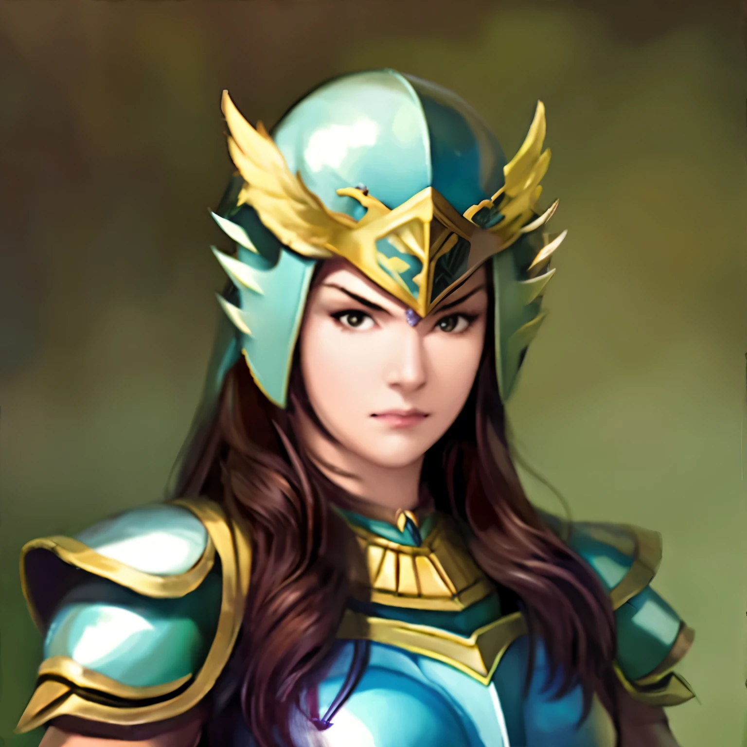 1girl:1.5, masterpiece, best quality, best detail, best proportion, best anatomy, best face, best shaped breasts, upper body, face, armor, helmet, angry,