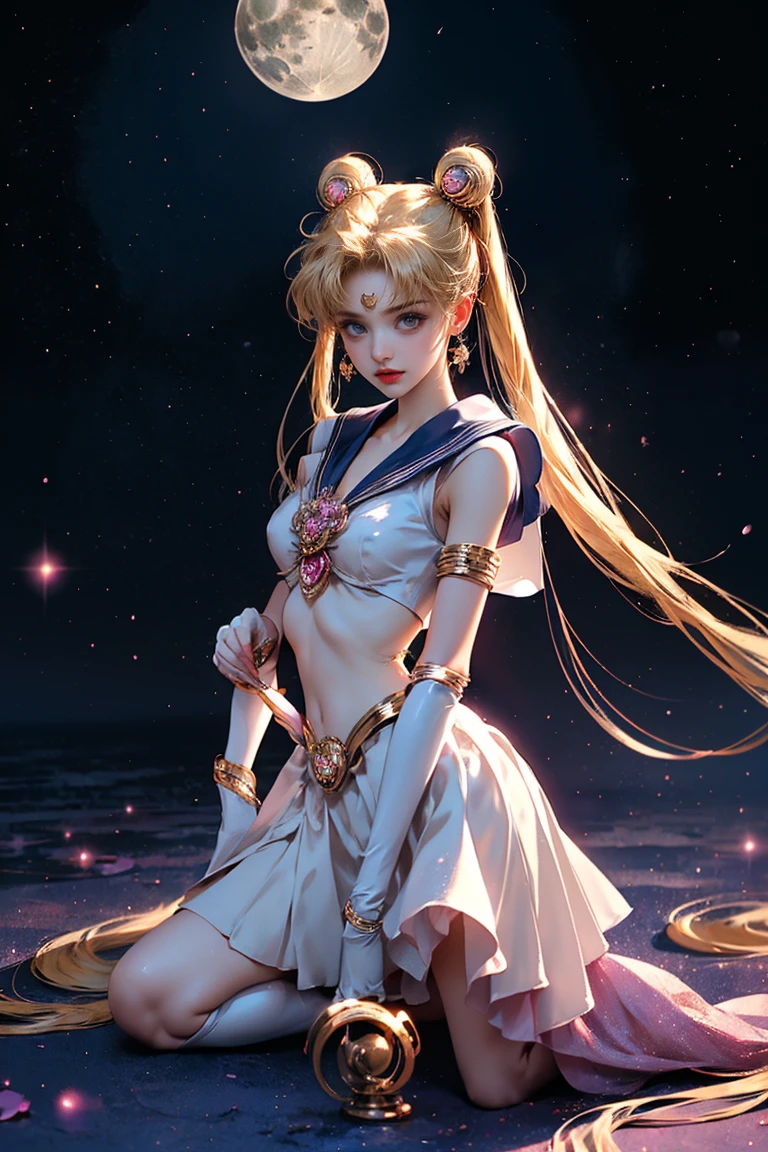 ((masterpiece, highest quality, Highest image quality, High resolution, photorealistic, Raw photo, 8K)), ((Extremely detailed CG unified 8k wallpaper)), (huge stunning goddess shot, very hot and sexy, jaw-dropping beauty, perfect proportions, beautiful body, slim body beauty:1.4), Woman taking pictures in sailor suit, sailor moon, sailor moon style, sailor moon. Beautiful, Inspired Sailor Moon, Sailor Moon, official art, Sailor Moon aesthetic, official anime artwork, magical girl anime magical girl, anime princess, magical girl style, high quality artwork, magical girl kneeling before giant crescent moon,