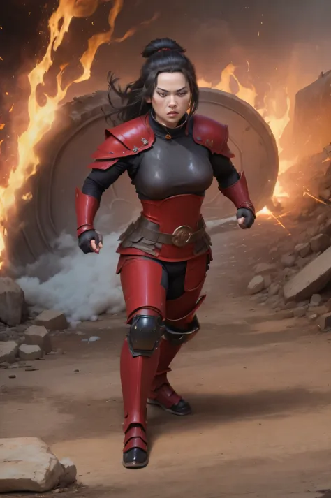 Azula. the end of the world. rusty armor. knee pads