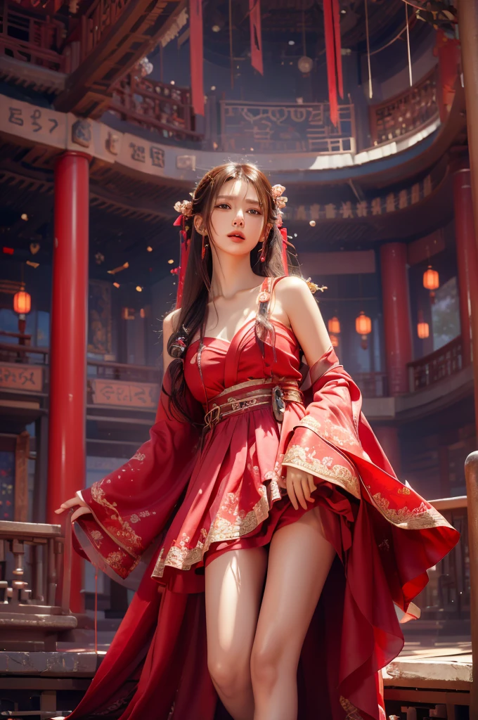 (Reality: 1.4), super details, beautiful and beautiful, masterpieces, masterpieces, the best quality, lifelike rendering, scattered posture model, illusory, Flamboyance, Flamboyance, 1girl, perfect thigh, Seach Through, SEWHOUND, UPSKIRT, UPSKIRT, UPSKIRT, UPSKIRT, UPSKIRT, MinGHun, (random angle, random posture, random action), Tyndall effect, perfect lighting, dramatic shadow, glowing, long hair, surrounding, hanfu, perfect ratio, ribbon, luxury,  jewelry, gorgeous, bracelets, hairpin, hair clip, scroll,