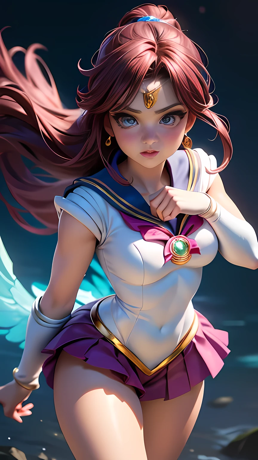 a beautiful detailed sailor mercury, beautiful detailed eyes, beautiful detailed lips, extremely detailed face and features, long eyelashes, sailor fuku, anime style, intricate details, vibrant colors, dynamic pose, cinematic lighting, (best quality,4k,8k,highres,masterpiece:1.2),ultra-detailed,(realistic,photorealistic,photo-realistic:1.37)
