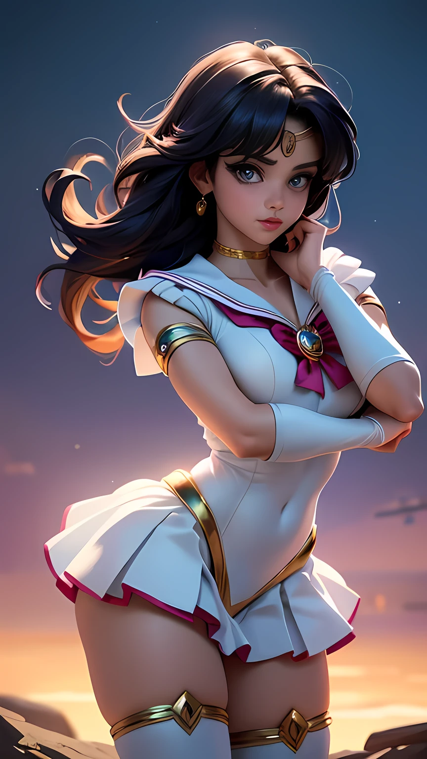 a beautiful detailed sailor mercury, beautiful detailed eyes, beautiful detailed lips, extremely detailed face and features, long eyelashes, sailor fuku, anime style, intricate details, vibrant colors, dynamic pose, cinematic lighting, (best quality,4k,8k,highres,masterpiece:1.2),ultra-detailed,(realistic,photorealistic,photo-realistic:1.37)