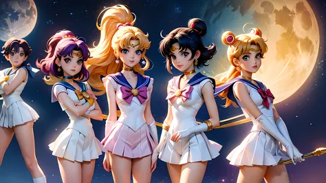 sailor moon、sailor mercury、sailor venus、sailor mars、sailor jupiter、sailor saturn