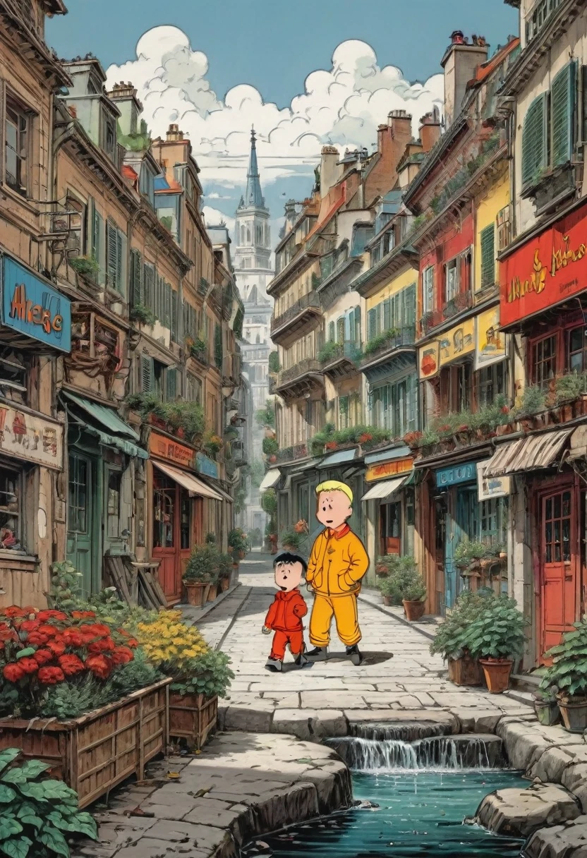 Estilo de arte de desenho animado dos anos 90, estilo dos anos 90, por Hergé, melhor qualidade, Obra de arte, muito estético, composição perfeita, Detalhes intrincados, ultra-detalhado