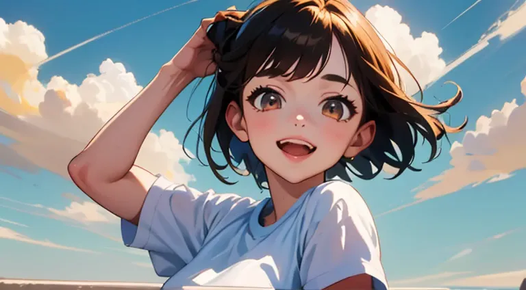 (masterpiece, highest quality, highest quality, Official Art, beautifully、beautiful:1.2), 1 girl,Daytime,blue sky,Cute older sis...