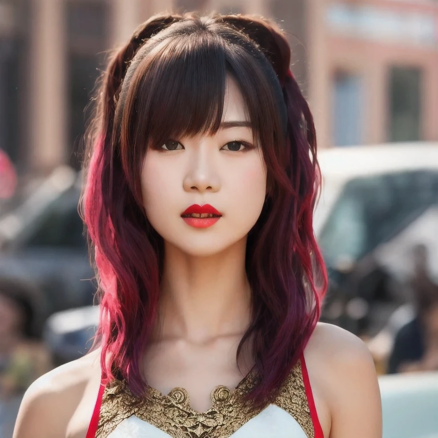 （（（1 Girl）））1 Girl
3d
bare shoulders
black eyes
black hair
blurry
blurry background
breasts
brown eyes
depth of field
leaning forward
lips
lipstick
looking at viewer
makeup
nose
outdoors
realistic
red lips
short hair
shorts
solo
tank top，(Desert Abyss)
1 Girl
bangs
White Lace shoulders
亚麻重棉刺绣丝绸
cleavage cutout
closed eyes
crescent
crescent facial mark
double bun
浅粉  Lace dress
facial mark
facing viewer
forehead mark
White Lace
﻿
飘逸 long hair
mini breasts
parted bangs
partially submerged
pink hair
red hair
solo
very long hair
wading
water