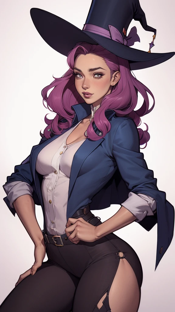 there is a woman in a top hat and jacket segurando uma varinha, Abigail Larson, female magician, commission for high resolution, Britney Lee, glamor anime witch casting magic, beautiful magical stella maeve, segurando uma varinha, estilo artgerm, beautiful magical stella maeve, desenhado no estilo de artgerm, no estilo de artgerm, CO Commission