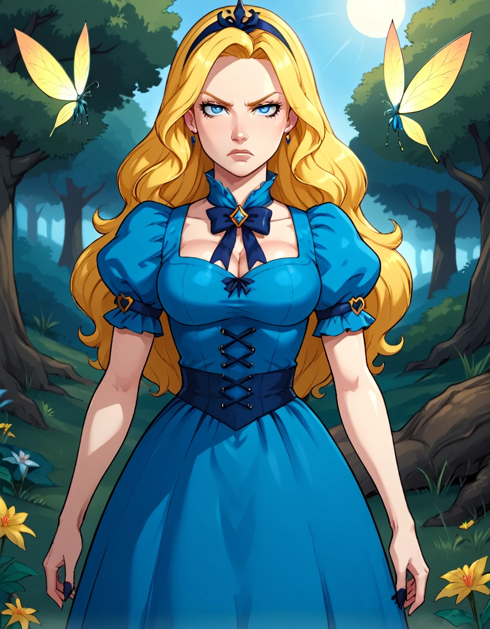 Solo Belle Delphine as Alice in wonderland, blonde hair, looking serious -  SeaArt AI