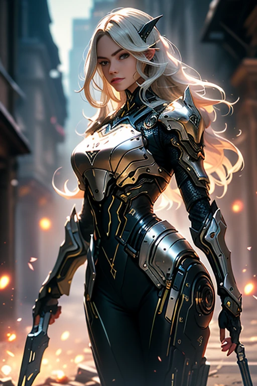 sensual girl, cabelos brancos e curtos, corpo completamente coberto por uma armadura de RPG assassino medieval, design de warframe como,seio grandes, espartilho, Punhais, mascarar, sensual, complicado, olhos vermelho, silver pants with black leather, corpo musculoso e torneado, cicatriz, auditory energy emission, crowded action post, postando para as fotos, magic emitting in the hands,double piece, low angle, Mulher de cabelos brancos em forma de M, olhos vermelhos,Pernas abertas, agachado, pernas de camelo, Mollyman, tiro de baixo, gritante, tronco, seios grandes, Corpo esguio, corpo delicado, roupas leves, calcinha mordendo, Medusa, pegue de perto, fechar-se