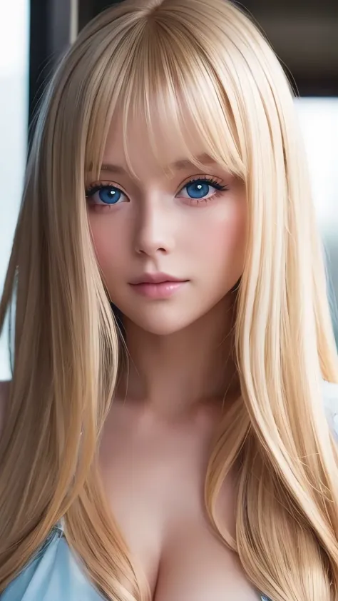 beautiful Scandinavian girl with beautiful bright blonde hair.、Sexy and very beautiful shining pretty face、Beautiful, glowing sk...