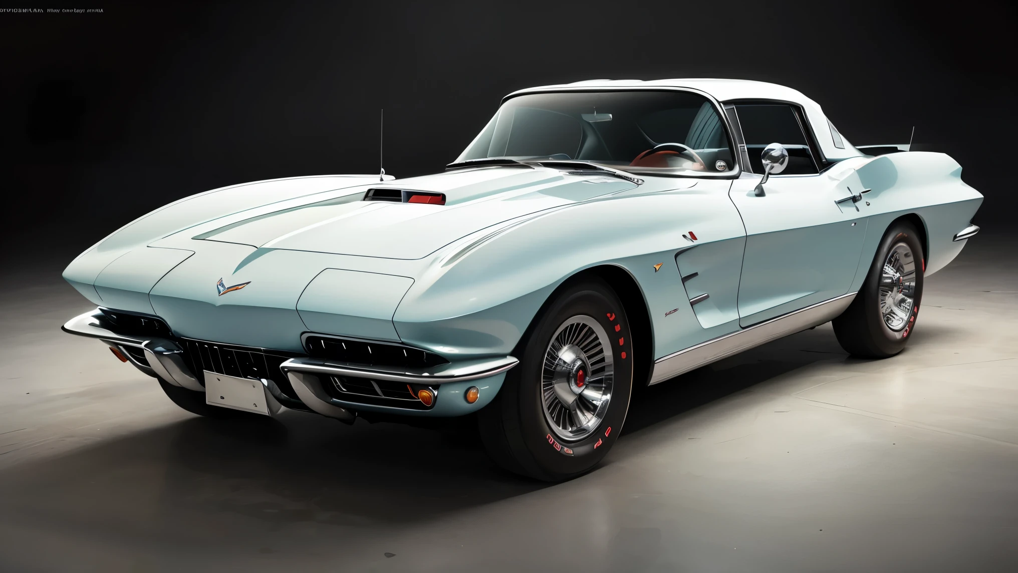 (masterpiece, best quality, high resolution), a car, (1960s),Chevrolet Corvette Stingray Concept,, contest winner, high resolution photo, 4k