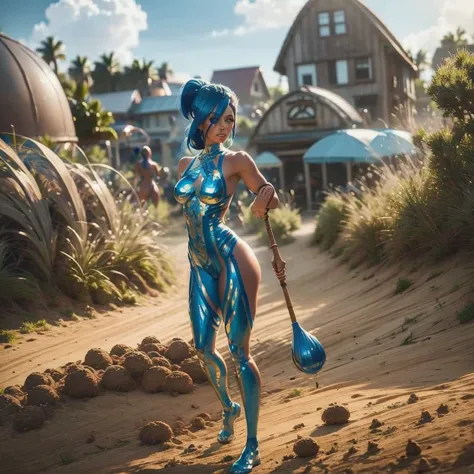 the smurf's, but they are all sexy women going about their chores in the mushroom smurf village wearing sexy metallic swimsuits ...