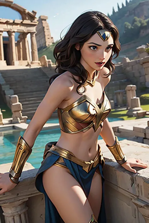 gal gadot como mulher maravilha angulo holandes, athena temple scene