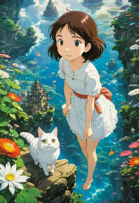 White Lace, by Studio Ghibli, best quality, masterpiece, very aesthetic, perfect composition, intricate details, ultra-detailed
