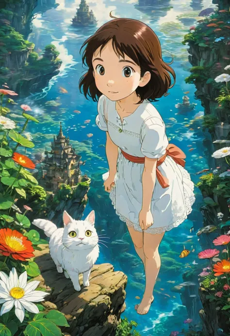 white lace, by studio ghibli, best quality, masterpiece, very aesthetic, perfect composition, intricate details, ultra-detailed