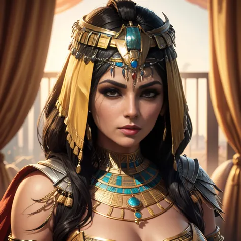 [ ACOCleopatra],[Black Hair],Cleopatra from Assassin's Creed Origins,[Jewelry],[ancient Egypt],4k,sharp image,detailed