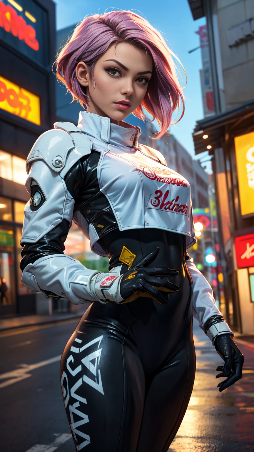 CG K ultrarrealista ,((de primera calidad、8k、32K、Obra maestra、nffsw:1.3)), (superfine illustration)、(super high resolution), (((cuerpo adulto))), (((1 chica en))), ((( bob de pelo corto ))), 25 year old cyberpunk gladiator with perfect body, Hombreras con espinas de metal., Gladiadores in Brooklyn, (( bob de pelo corto )), Camiseta del equipo de rugby rota, Casi desnudo al estilo urbano salvaje de Simon Bisley, pelo rubio corto, ropa minima, Metallic protection on the left arm with complex graphics..., Rojo oscuro con estrellas blancas y rayas azules y blancas.,(( dynamic action pose:1.5)), armadura, Lleno de puntas y remaches., Tatuaje de veneno (((Imagen desde la rodilla hacia arriba))), pelo rubio blanco corto, En el fondo、 There is a wall with an intricate design painted by Shepard Fairey...