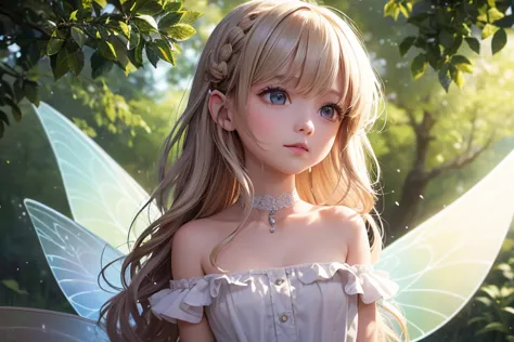1 Fairy,bouquet,hair ornaments,妖精のwing,wing,wing根,大きなwing,Lolitar,12歳のGirl,Young,Transparency,happiness,Smile,smile,happy,White ...