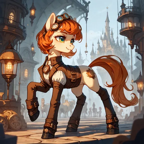  (score_9,score_8_up,score_7_up,score_6_up,score_5_up,score_4_up), Steampunk pony, glowing, whimsical, enchanted, magical, fanta...