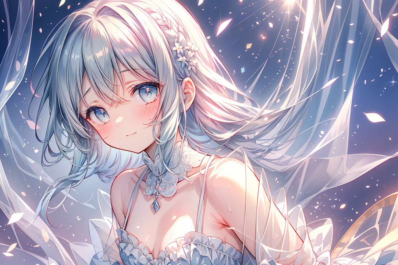 masterpiece, best quality, extremely detailed, (illustration, official art:1.1), 1 girl ,(((( light blue long hair)))), ,(((( light blue long hair)))),light blue hair, ,, long hair ((blush)) , cute face, big eyes, masterpiece, best quality,(((((a very delicate and beautiful girl))))),Amazing,beautiful detailed eyes,blunt bangs((((little delicate girl)))),tareme(true beautiful:1.2), sense of depth,dynamic angle,,,, affectionate smile, (true beautiful:1.2),,(tiny 1girl model:1.2),)(flat chest)),(highest quality: 1.5), (Super detailed: 1.5), (highest quality: 1.5), (nagisa))), I&#39;ve always believed in the connection to whispering jokes Even though the desert is visible in the distance, it&#39;s just a blurry 6th magnitude star, But I got carried away with my own thoughts.. Crossing the fence of pride for the first time, I want to send a song like the wind If I run barefoot holding the embers of the field, calm day々Phantom is dyed by the sound of waves, Don&#39;t wake up, the last-minute delusion that I lived without throwing away my distorted memories, with you it&#39;s water、always flowing. Even if the place you end up is the end, calm day々Phantom is dyed by the sound of waves, don't wake up nagisa mixes their dreams swaying and shining shining... shining... calm day々Phantom is dyed by the sound of waves, don't wake up nagisa mixes their dreams swaying and shining
