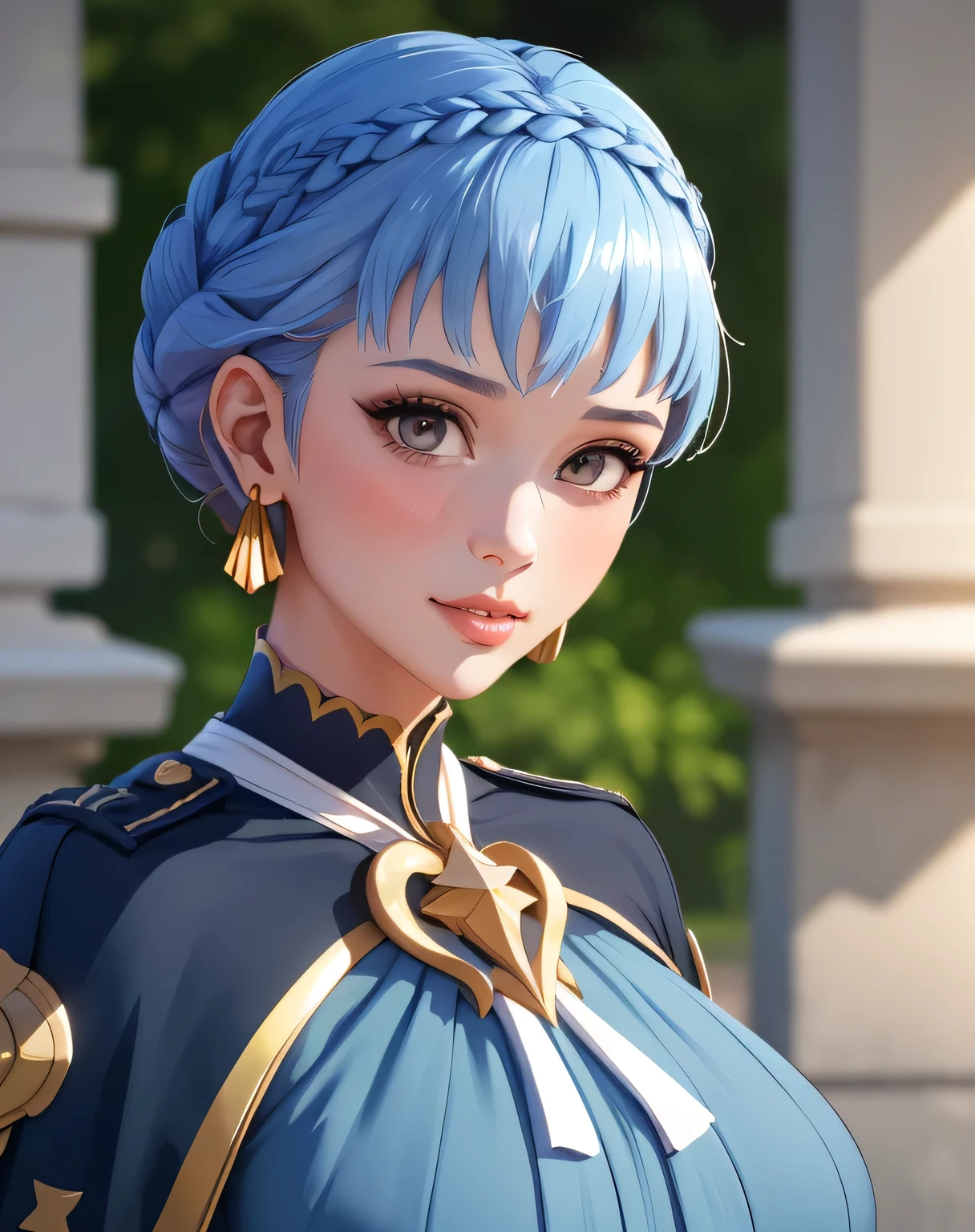 mariannetimeskip, crown braid, blue dress, long sleeves, capelet, mariannetimeskip, crown braid, blue dress, long sleeves, capelet (masterpiece, best quality, ultra-detailed), realistic style, very close up shot 2.0, garden 2.0, looking at viewer 2.0, blushing, face shot 2.0, perfect eyes, cute nose, very sexy smile 2.0, very luscious lips 2.0, face shot 2.0, very heavy eyeshadow 2.0, very heavy makeup 2.0, round face, very thick lips 2.0, very glossy lips 2.0, very pouty lips 2.0, shiny skin, lustrous skin 2.0, incredibly pretty 2.0, incredibly beautiful 2.0, very shy 2.0, very gentle 2.0, very timid 2.0, very elegant 2.0, earrings, very curvy 2.0, supermodel face 2.0, very sexy 2.0, very heavy eyeshadow 2.0, very heavy makeup 2.0, round face, very thick lips 2.0, very glossy lips 2.0, very pouty lips 2.0, shiny skin, lustrous skin 2.0, incredibly pretty 2.0, incredibly beautiful 2.0, very shy 2.0, very gentle 2.0, very timid 2.0, very elegant 2.0, very curvy 2.0, supermodel face 2.0, very sexy 2.0, arms at side 2.0, arms at side 2.0, arms at side 2.0, arms at side 2.0, looking at viewer 2.0, very close up shot 2.0, face shot 2.0, arms at side 2.0, very close up shot 2.0, face shot 2.0